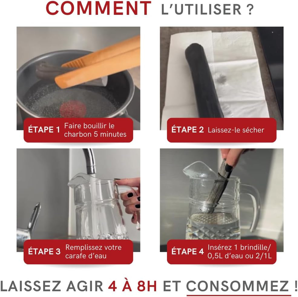 Charbon végétal filtre à eau offre vrac 1kg-2