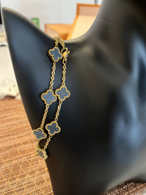 Wali - Bracelet trèfles noirs