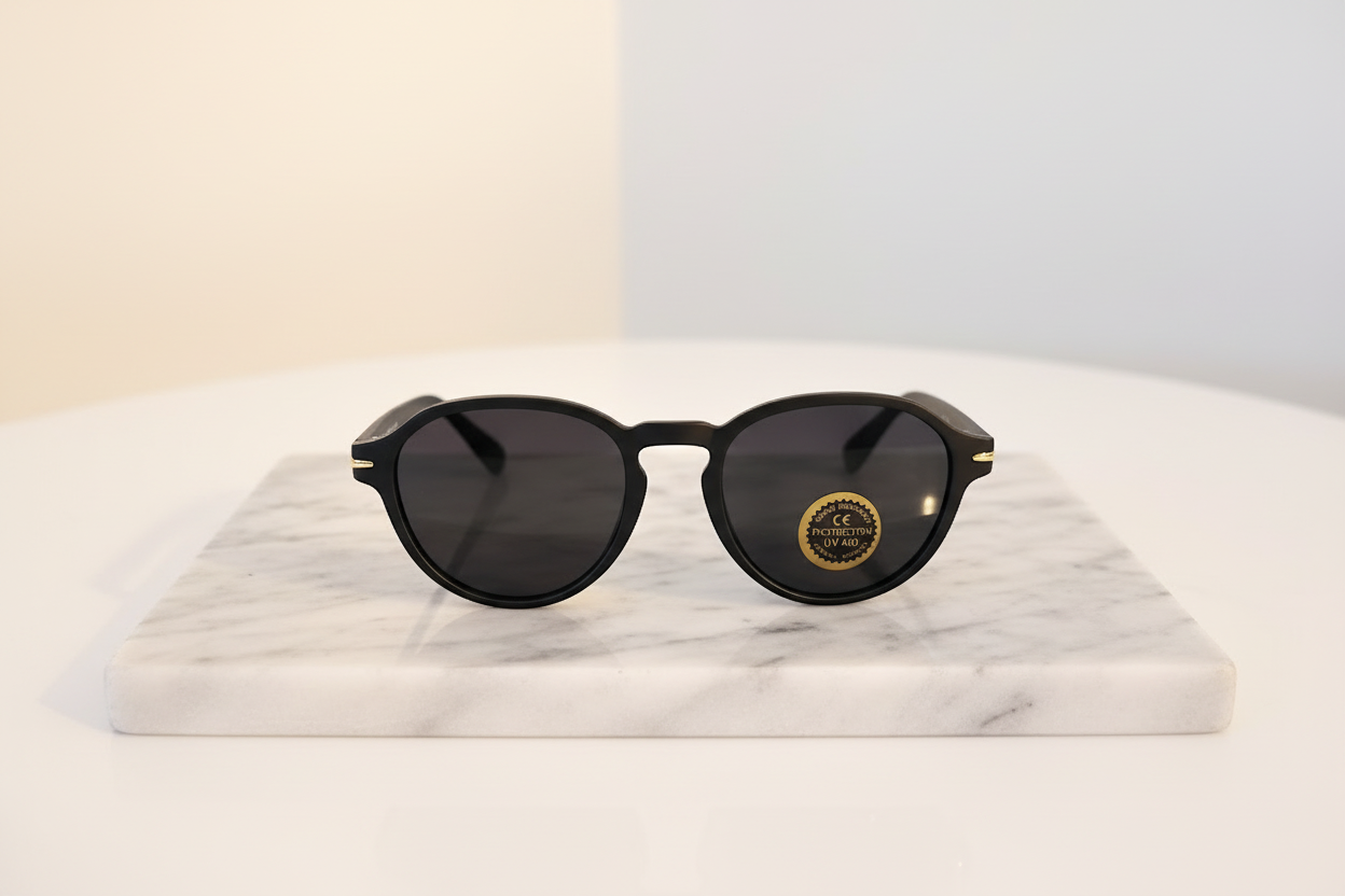 Lunettes rondes noires - style rétro