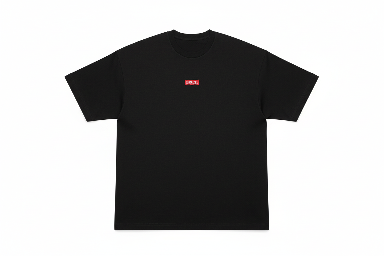T-shirt BRICH noir patch rouge